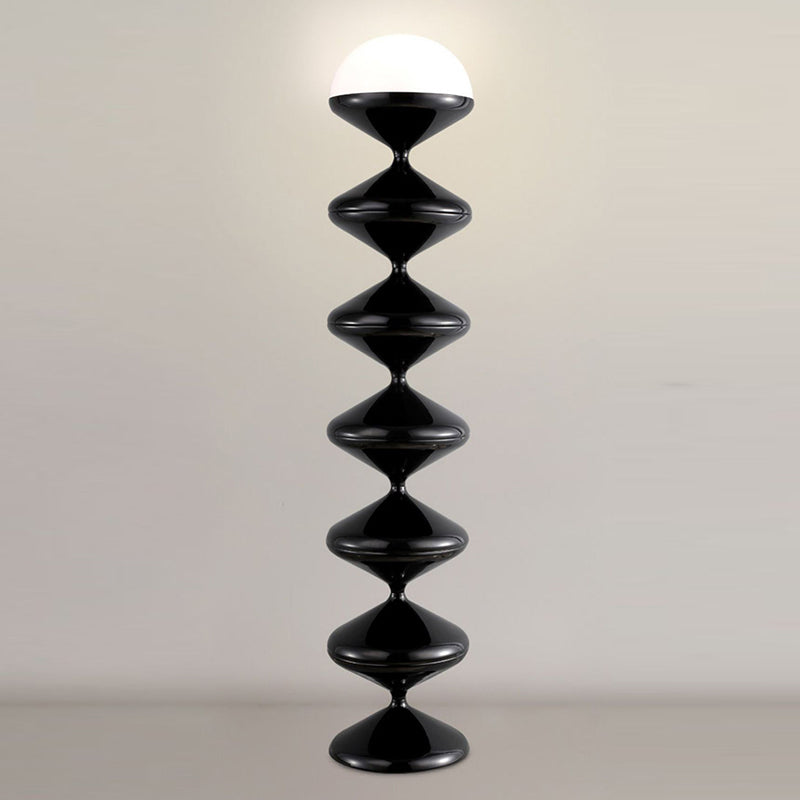 Scandinavian Cream Acrylic Iron Round Floor Lamp 1-Light for Bedroom-Lighting > Floor Lamps-casanuva-casanuva