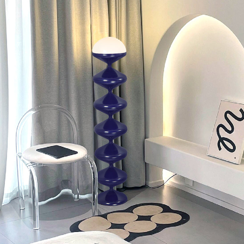 Scandinavian Cream Acrylic Iron Round Floor Lamp 1-Light for Bedroom-Lighting > Floor Lamps-casanuva-Blue-100V-120V-casanuva