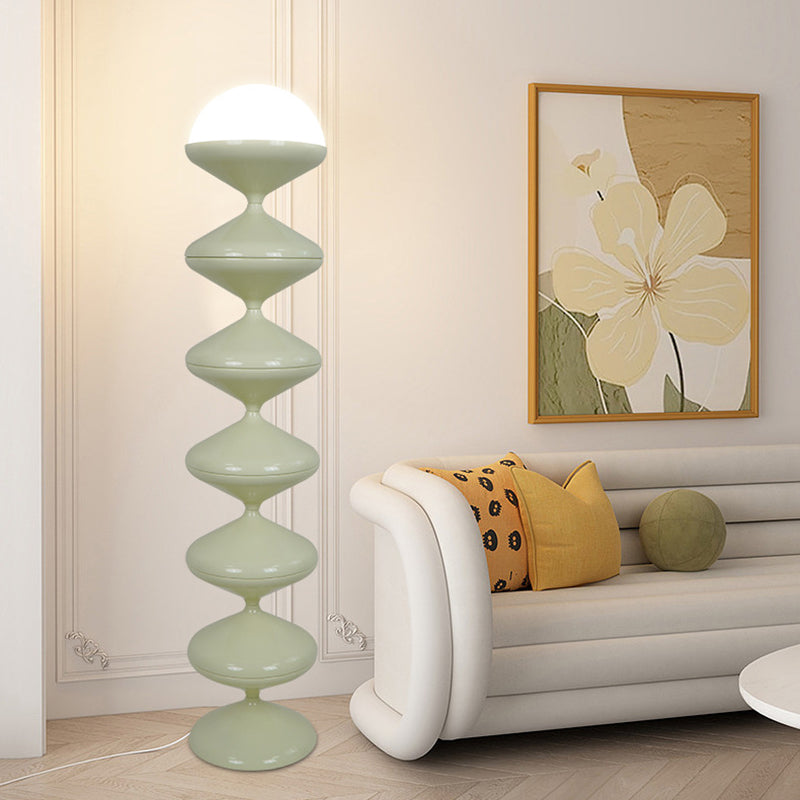 Scandinavian Cream Acrylic Iron Round Floor Lamp 1-Light for Bedroom-Lighting > Floor Lamps-casanuva-Cream-100V-120V-casanuva