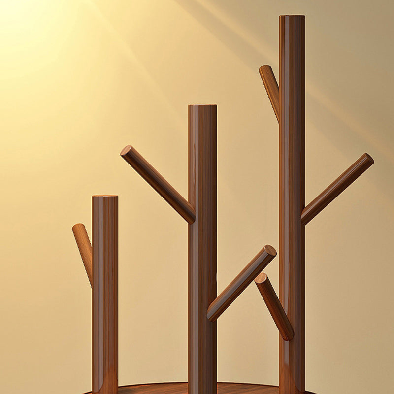 Scandinavian Round Tree-Shaped Solid Pine Wood Swivel Hall Tree for Bedroom and Entryways-Home Decor > Coat Racks-casanuva-casanuva