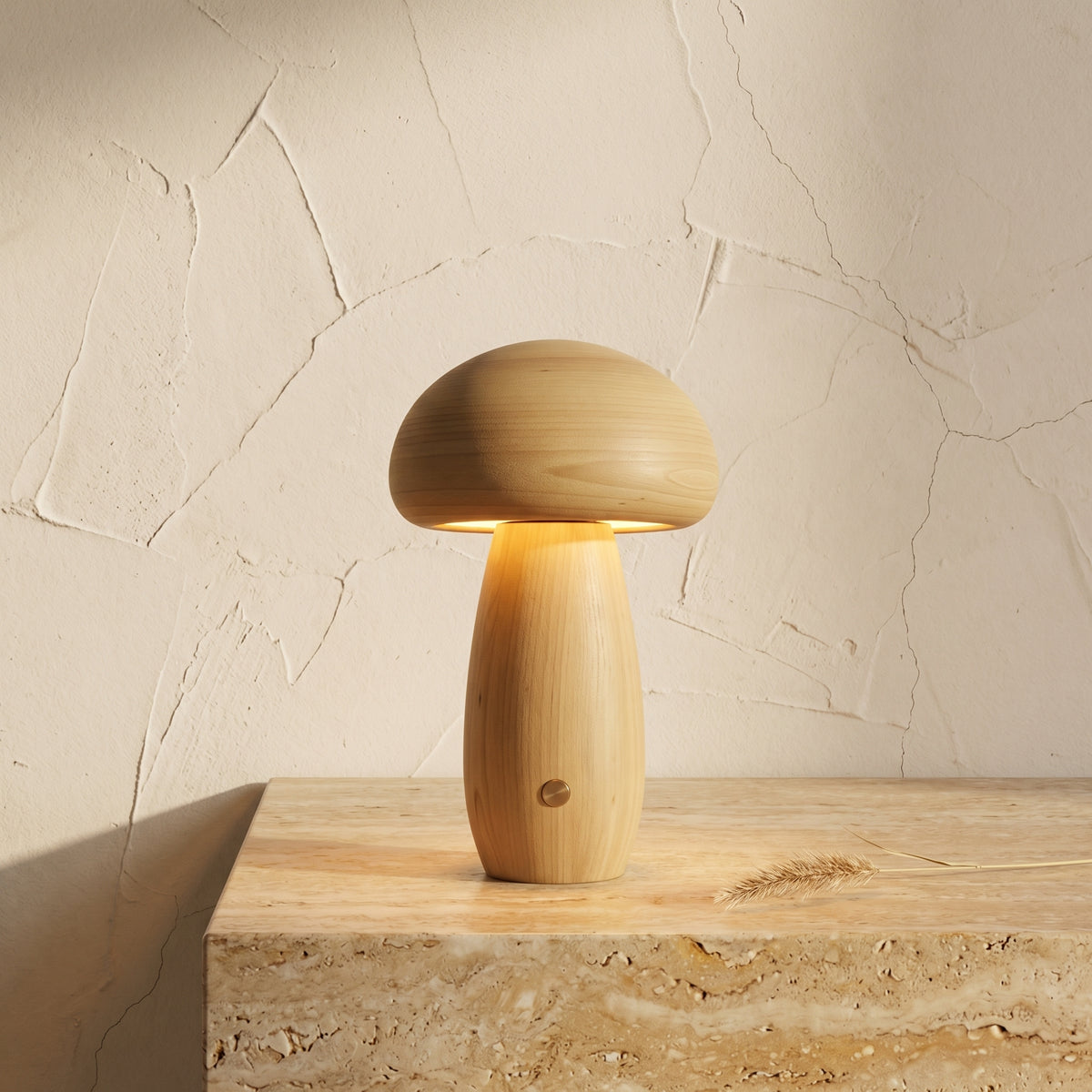 Scandinavian Solid Wood Mushroom LED Table Lamp Rechargeable Night Light-Lighting > Ambient Lighting-casanuva-casanuva