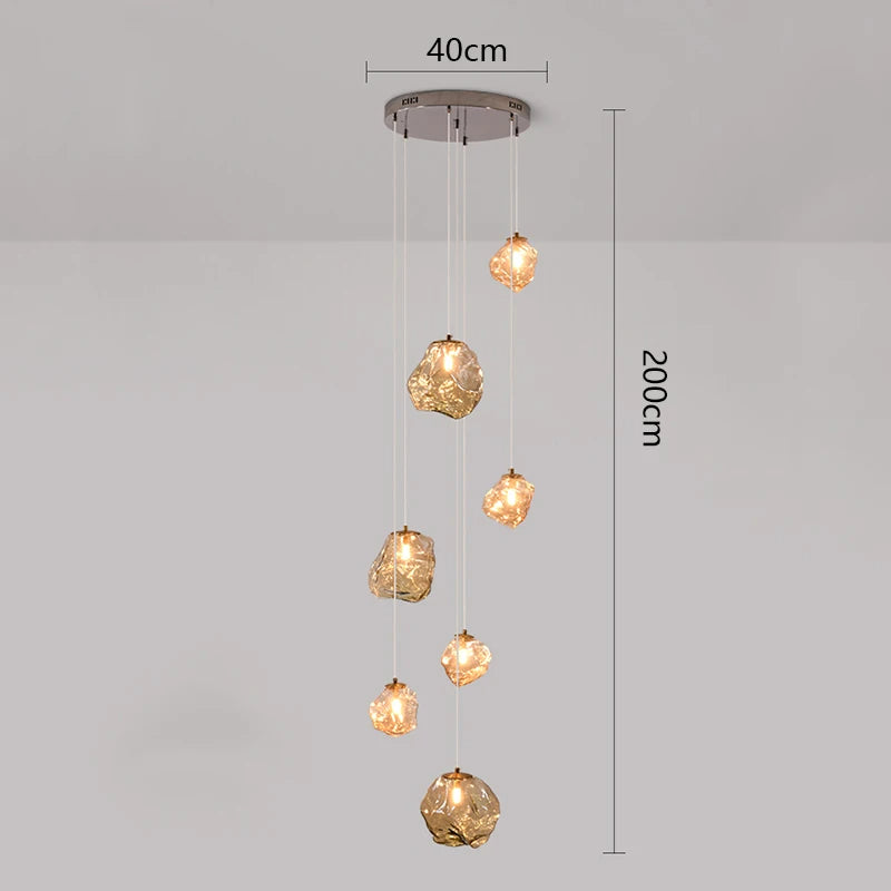 Scandinavian Villa Stair Chandelier Light Fixture-Lighting > Chandeliers & Pendant Lights-casanuva-casanuva