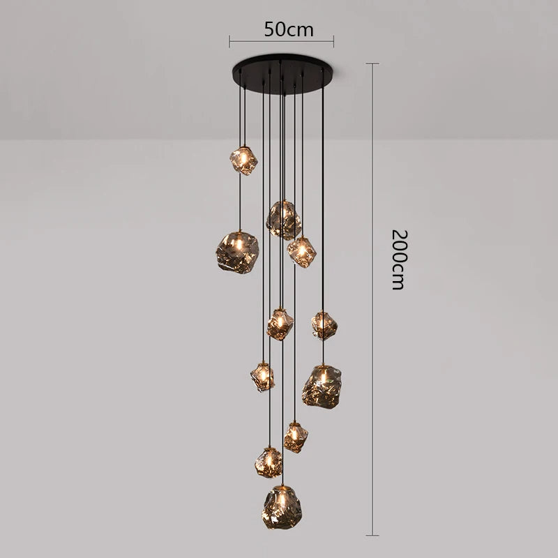 Scandinavian Villa Stair Chandelier Light Fixture-Lighting > Chandeliers & Pendant Lights-casanuva-casanuva