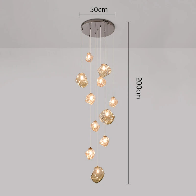 Scandinavian Villa Stair Chandelier Light Fixture-Lighting > Chandeliers & Pendant Lights-casanuva-casanuva