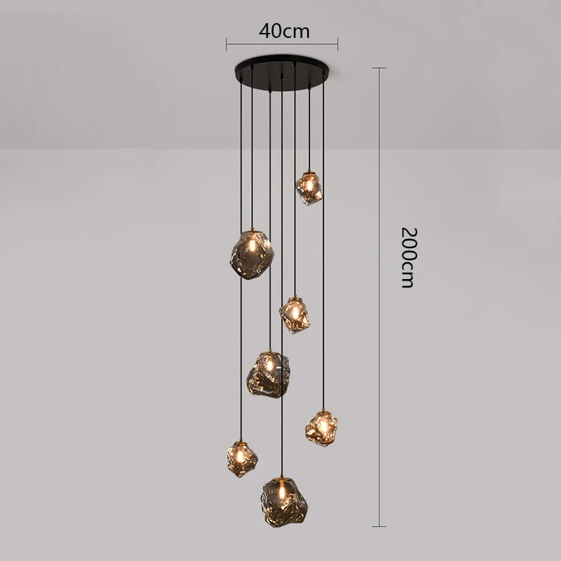 Scandinavian Villa Stair Chandelier Light Fixture-Lighting > Chandeliers & Pendant Lights-casanuva-casanuva