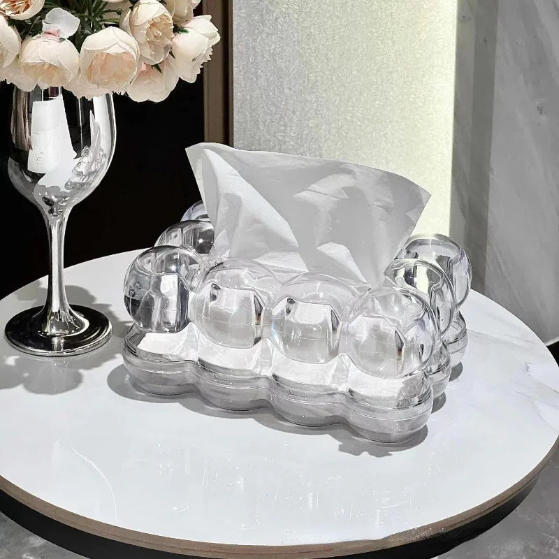 Sculptural Tissue Box with Modern Elegance-Home Decor > Decorative Accessories-casanuva-Clear-casanuva