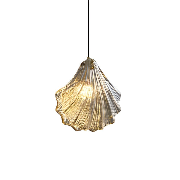 Seashell Glass Pendant Light-Lighting > Chandeliers & Pendant Lights-casanuva-Amber-casanuva