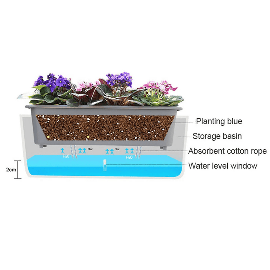 Self-Watering Plant Container for Continuous Moisture Control-Home Decor > Decorative Accessories-casanuva-casanuva