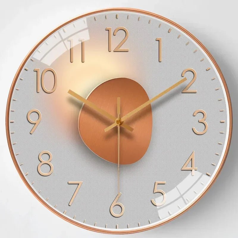 Silent Wall Clock Minimalist Dial Elegant Finish-Home Decor > Clocks-casanuva-Bronze 4-casanuva
