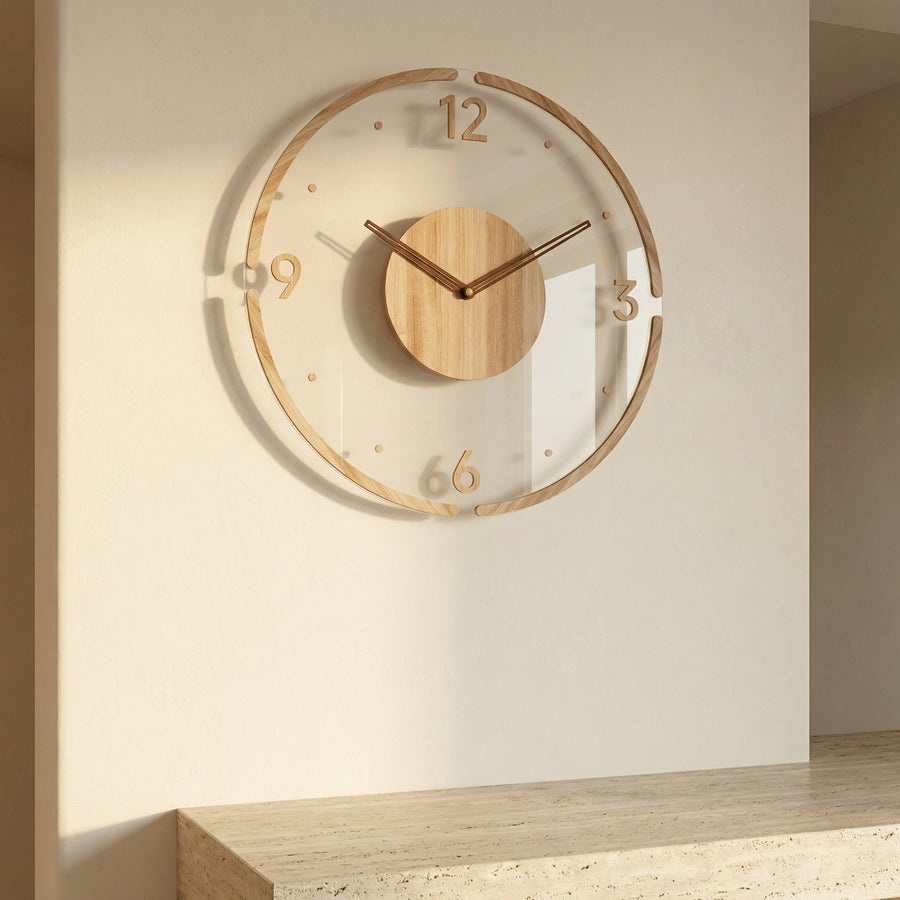 Silent Wooden Wall Clock Minimalist Design-Home Decor > Clocks-casanuva-casanuva