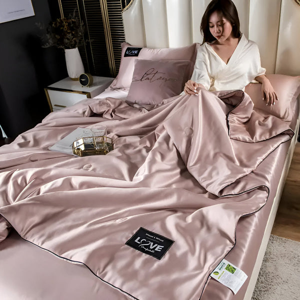 Silk Duvet for Year-Round Comfort and Softness-Bedding & Bath > Blankets-casanuva-Champagne-150X200Cm-casanuva