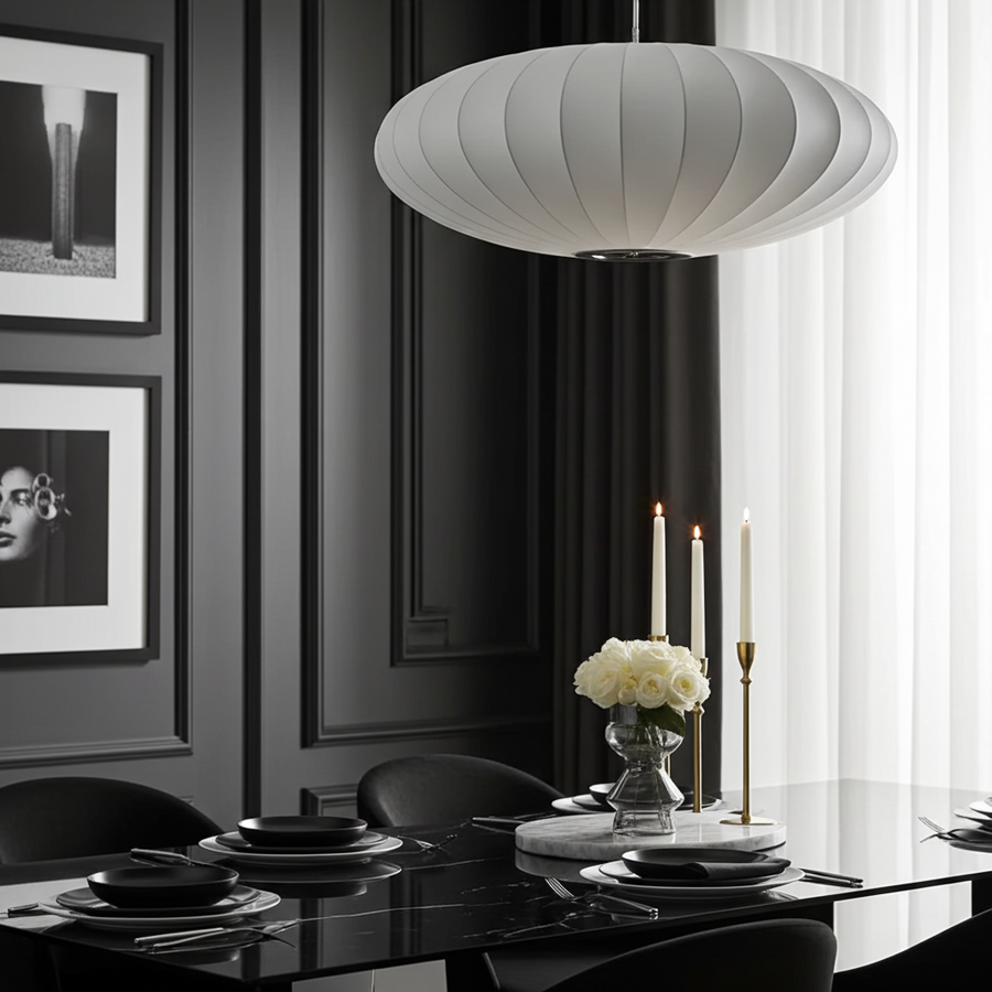 Silk Japanese Wabi Sabi Chandelier Light Fixture-Lighting > Chandeliers & Pendant Lights-casanuva-casanuva