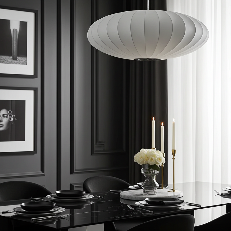 Silk Japanese Wabi Sabi Chandelier Light Fixture-Lighting > Chandeliers & Pendant Lights-casanuva-casanuva