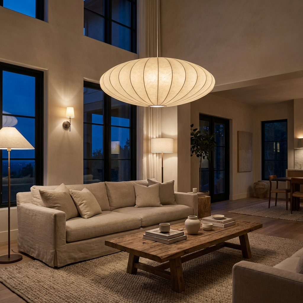 Silk Japanese Wabi Sabi Chandelier Light Fixture-Lighting > Chandeliers & Pendant Lights-casanuva-casanuva