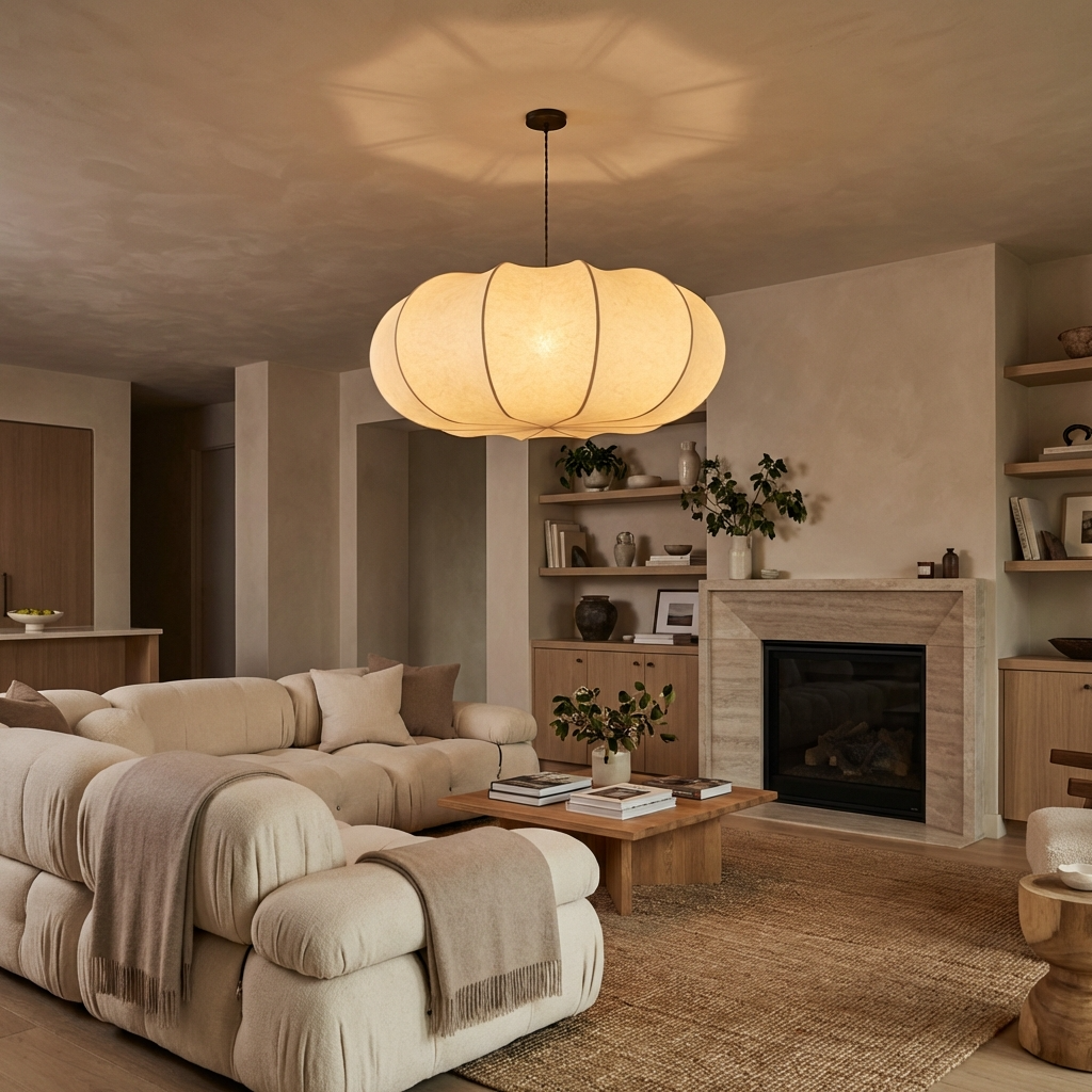 Silk Japanese Wabi-Sabi Chandelier Light Fixture-Lighting > Chandeliers & Pendant Lights-casanuva-casanuva