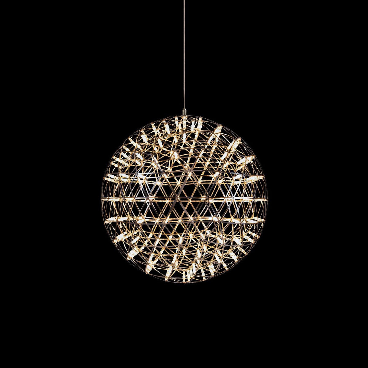 Silver Ball Pendant Light-Lighting > Pendant Lights-casanuva-42 heads 50cmx50cm-Silver-Warm Light-casanuva