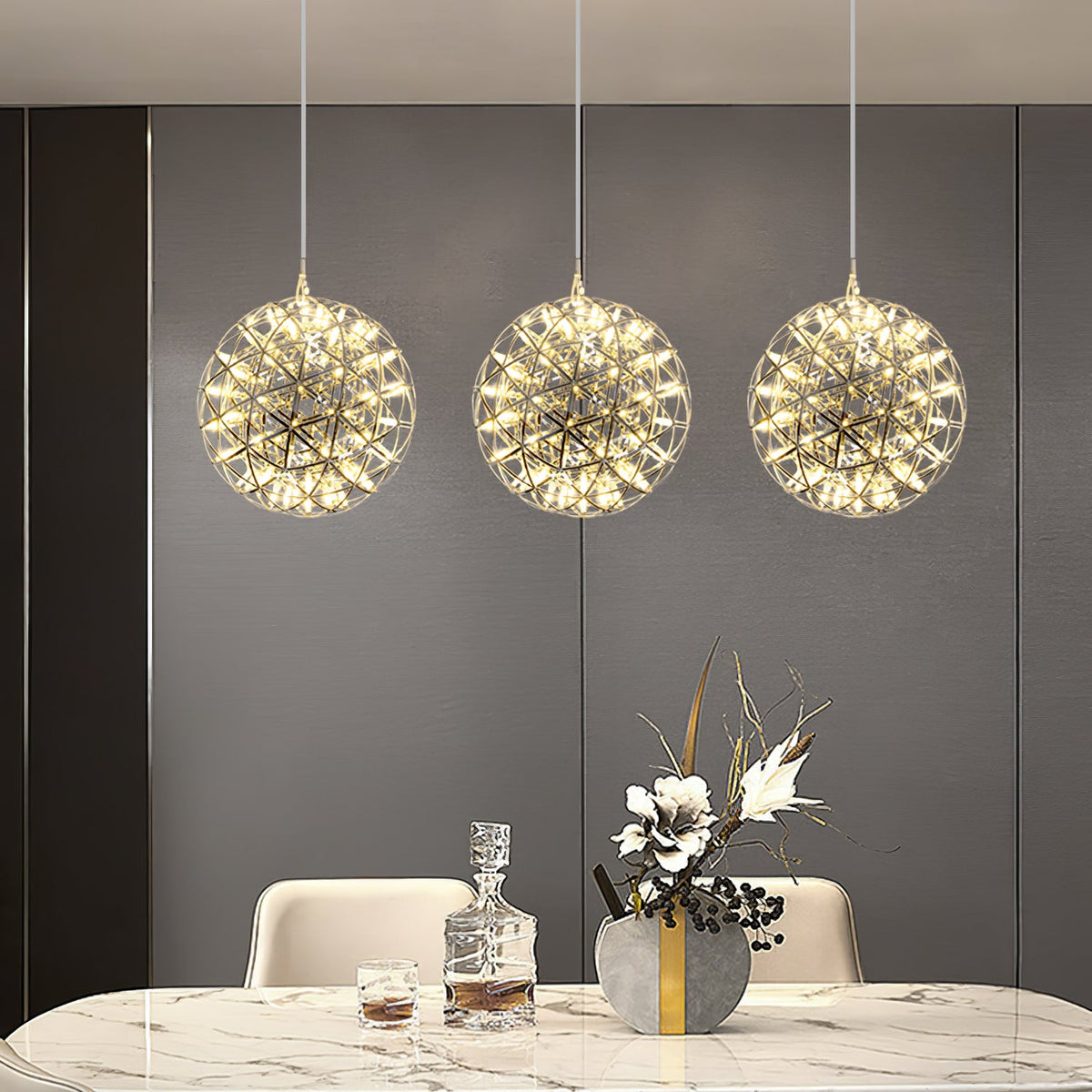 Silver Ball Pendant Light-Lighting > Pendant Lights-casanuva-casanuva