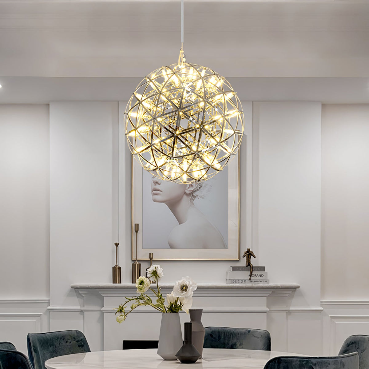 Silver Ball Pendant Light-Lighting > Pendant Lights-casanuva-casanuva