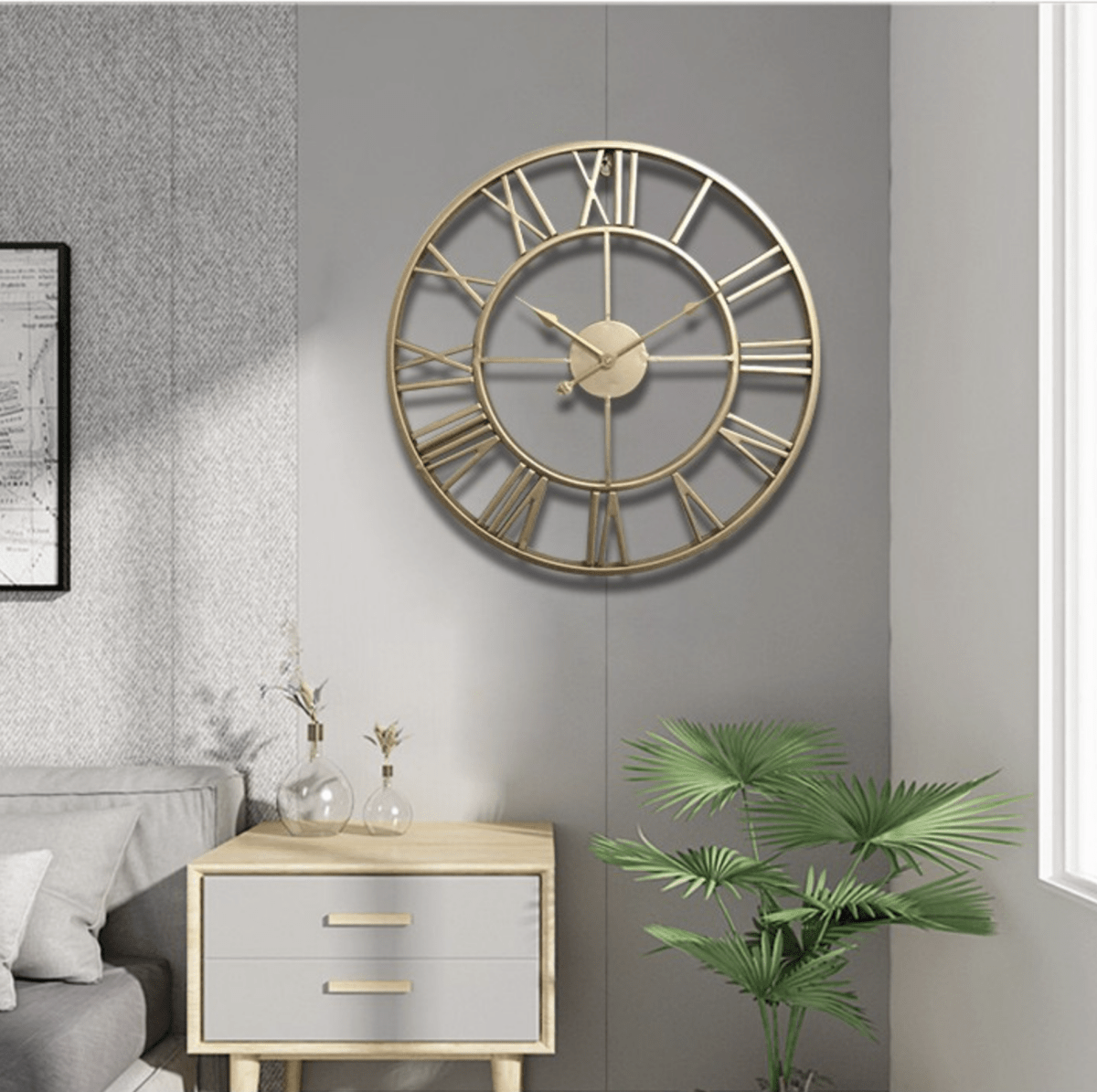 Skeleton Wall Clock Wrought Iron Silent Movement-Home Decor > Clocks-casanuva-casanuva