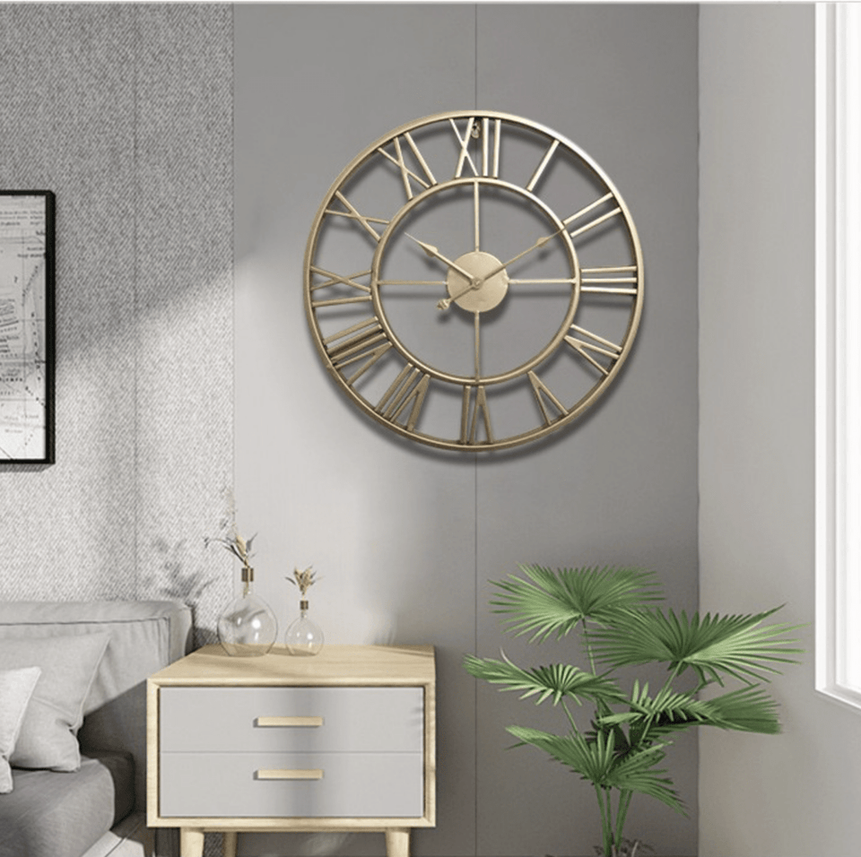 Skeleton Wall Clock Wrought Iron Silent Movement-Home Decor > Clocks-casanuva-casanuva
