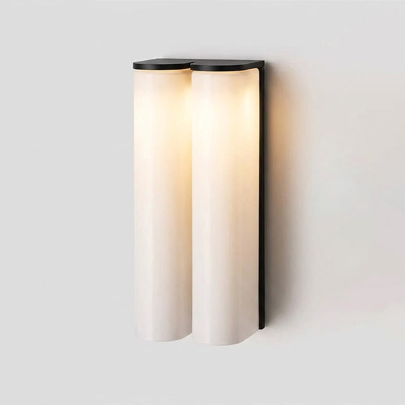 Slim LED Wall Lamp-Lighting > Wall Lights-casanuva-2 heads 2 heads 16.5cmx31-Black + White glass-Warm Light-casanuva