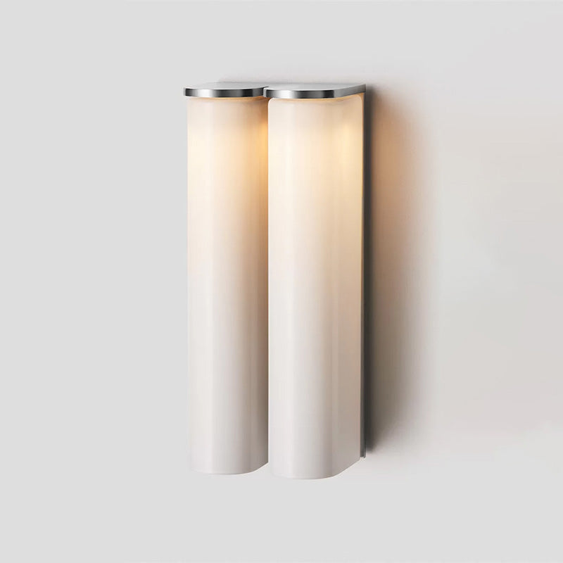Slim LED Wall Lamp-Lighting > Wall Lights-casanuva-2 heads 2 heads 16.5cmx31-Chrome + White glass-Warm Light-casanuva