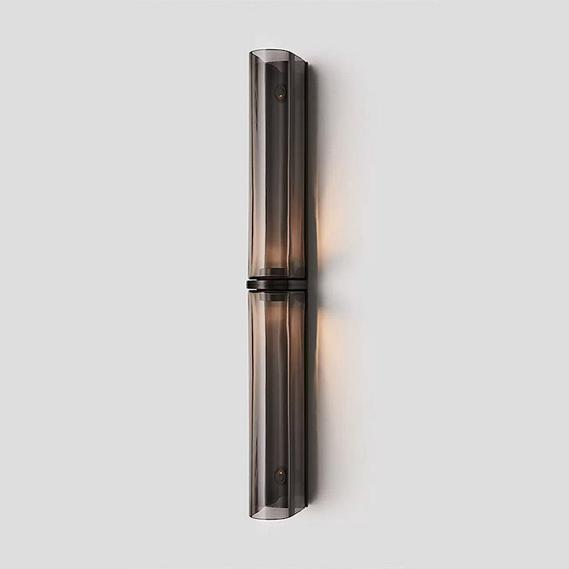Slim LED Wall Lamp-Lighting > Wall Lights-casanuva-2 heads 2 heads 8.5cmx60c-Black + Smoke gray glass-Warm Light-casanuva