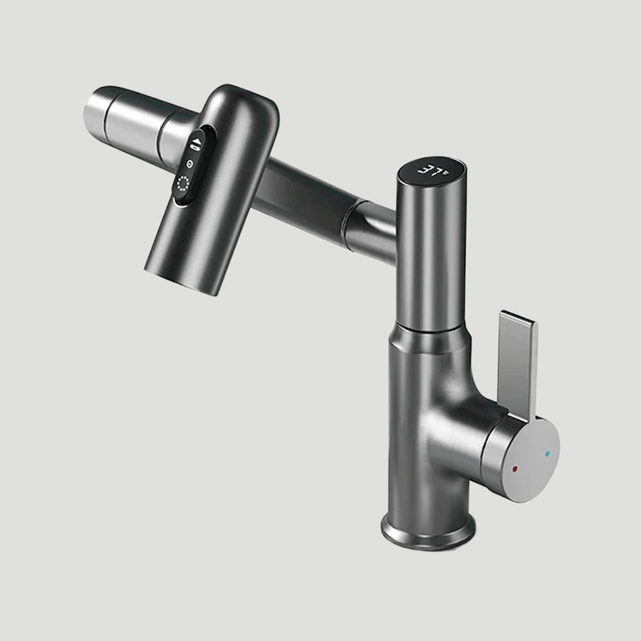 Smart Faucet with LED Temperature Display for Kitchen and Bathroom-Kitchen & Dining > Kitchen Faucets-casanuva-Matte Black-casanuva