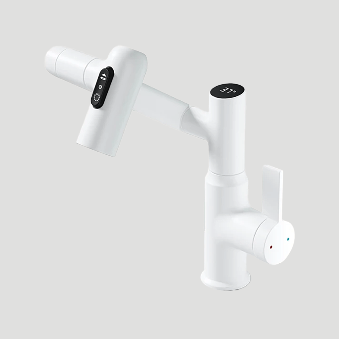 Smart Faucet with LED Temperature Display for Kitchen and Bathroom-Kitchen & Dining > Kitchen Faucets-casanuva-Swan White-casanuva