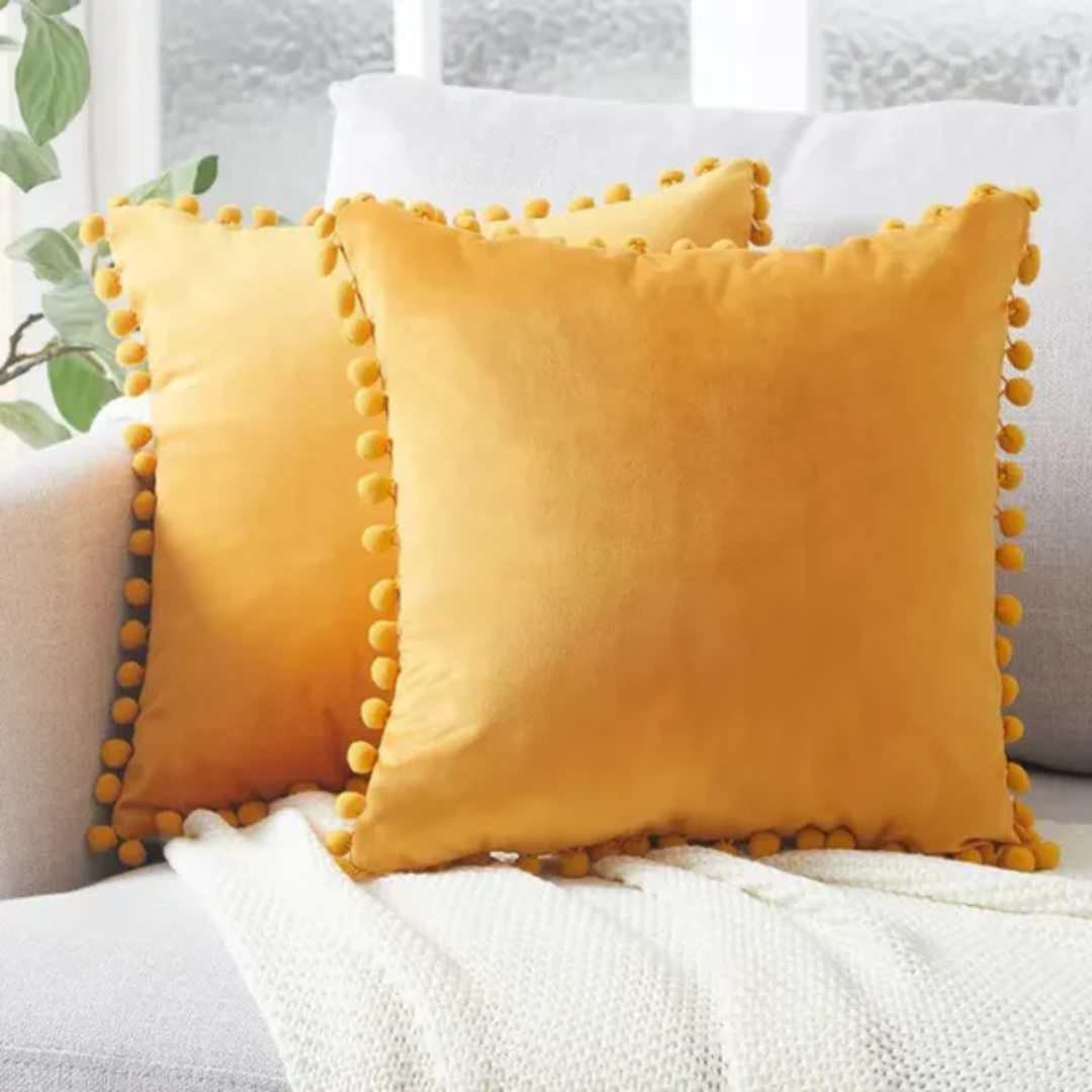 Sofa Cushion Scandinavian Design Soft Natural Fabric 45x45 cm-Covers & Textiles > Throw Pillows-casanuva-Yellow-casanuva