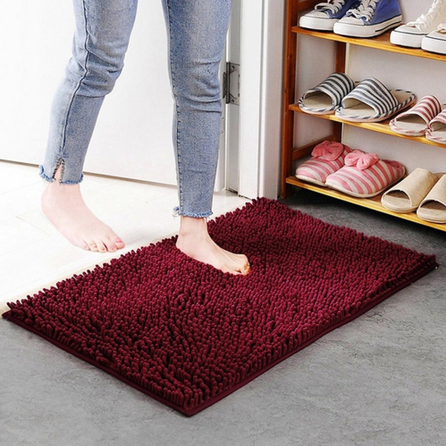 Soft Chenille Bath Mat-Bedding & Bath > Bath Mats-casanuva-Burgundy-16"x24"-casanuva