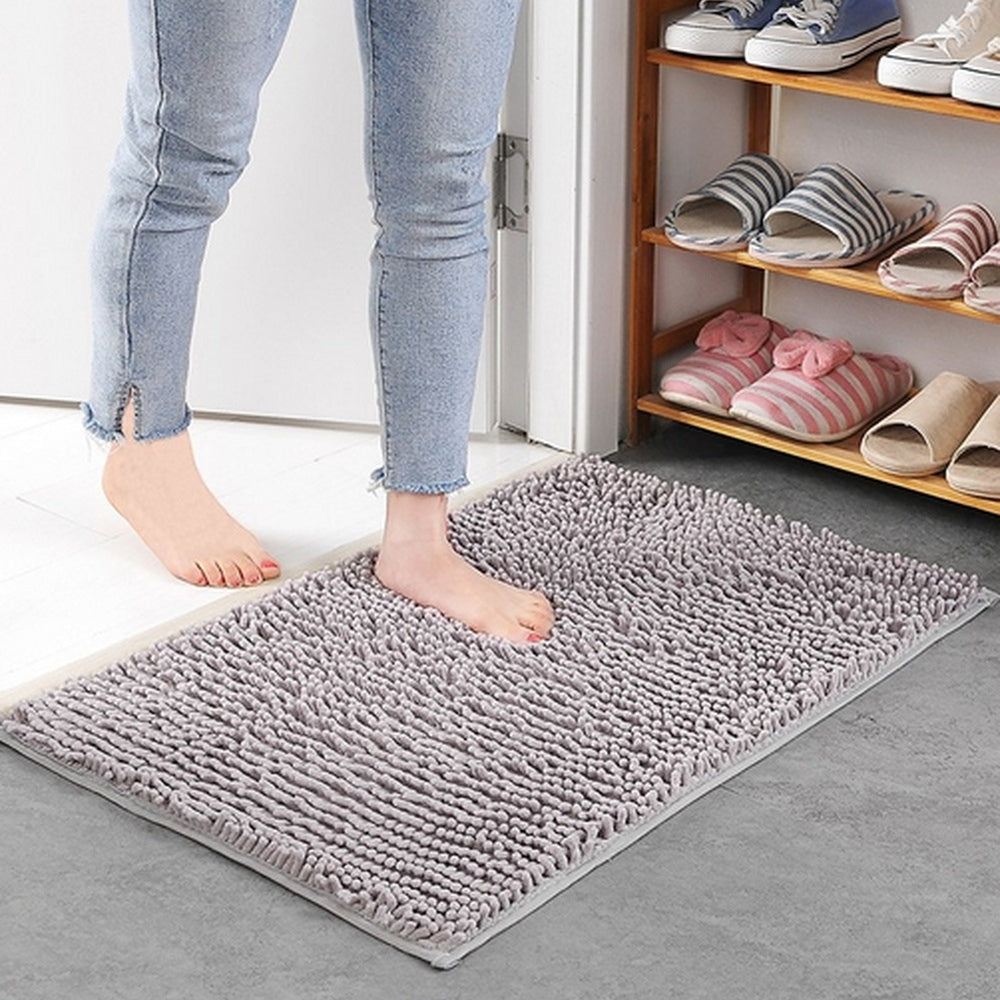 Soft Chenille Bath Mat-Bedding & Bath > Bath Mats-casanuva-Gray-16"x24"-casanuva