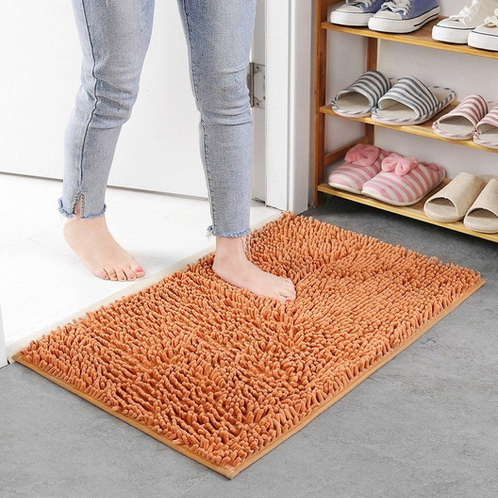 Soft Chenille Bath Mat-Bedding & Bath > Bath Mats-casanuva-Orange-16"x24"-casanuva