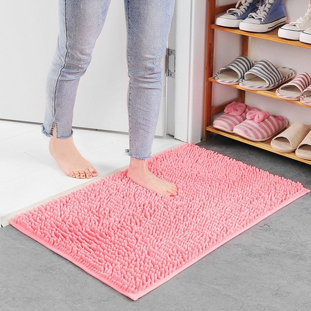 Soft Chenille Bath Mat-Bedding & Bath > Bath Mats-casanuva-Pink-16"x24"-casanuva