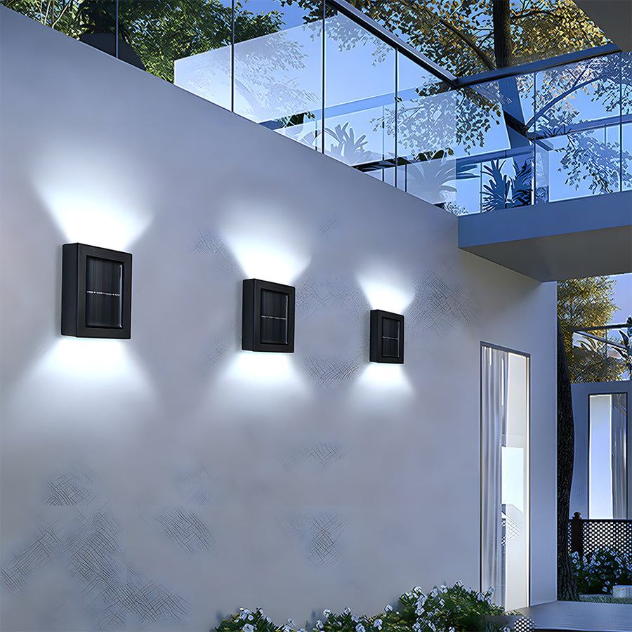 Solar Black Up Down Outdoor Wall Light IP55-Lighting > Outdoor Lighting-casanuva-casanuva