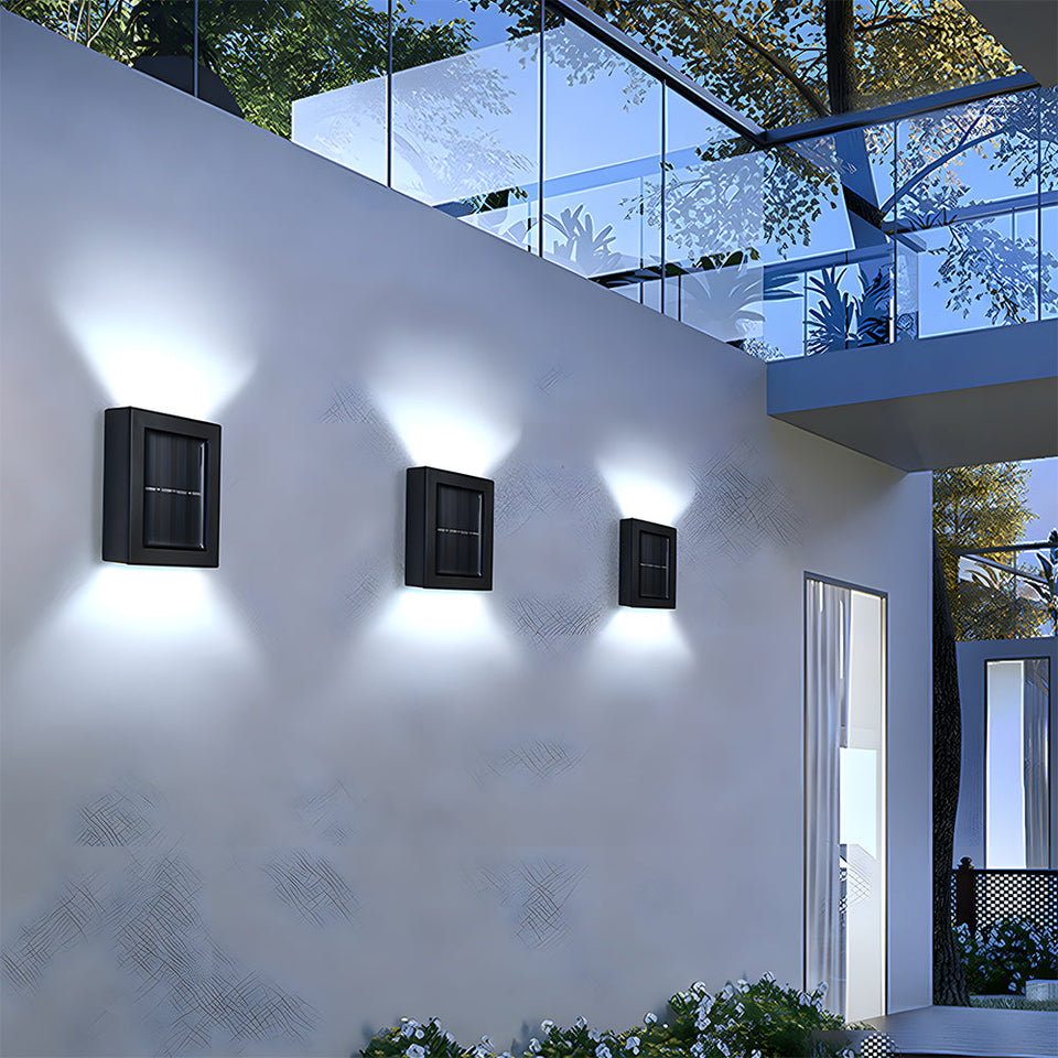 Solar Black Up Down Outdoor Wall Light IP55-Lighting > Outdoor Lighting-casanuva-casanuva