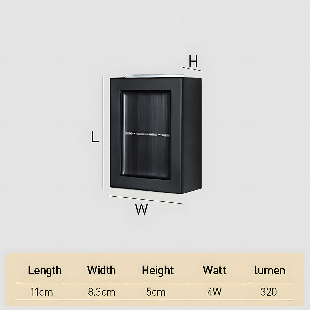 Solar Black Up Down Outdoor Wall Light IP55-Lighting > Outdoor Lighting-casanuva-casanuva