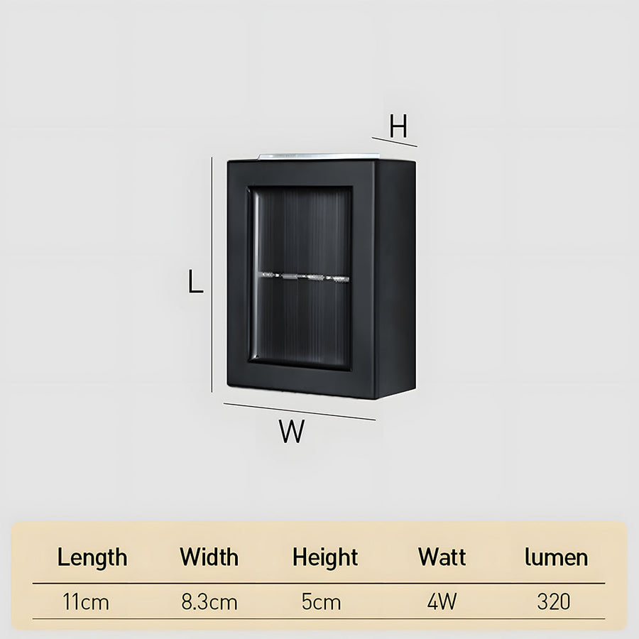 Solar Black Up Down Outdoor Wall Light IP55-Lighting > Outdoor Lighting-casanuva-casanuva