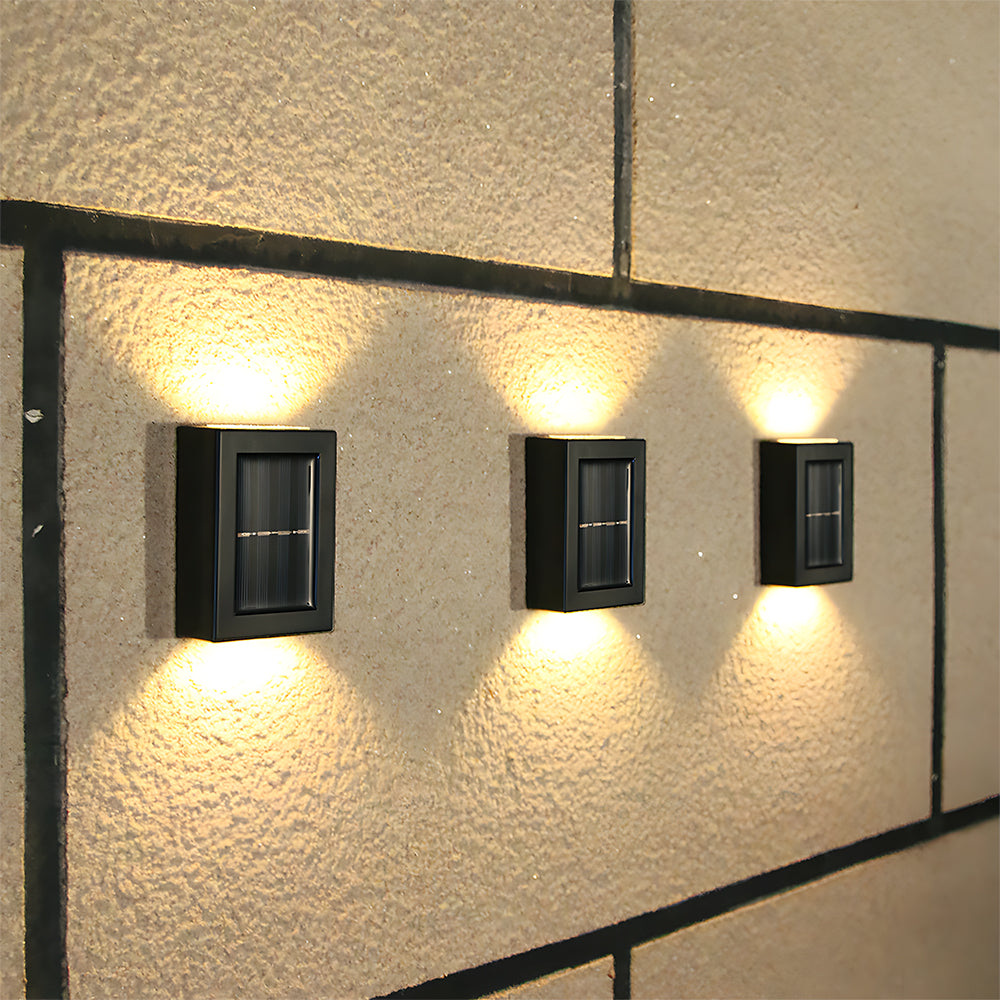 Solar Black Up Down Outdoor Wall Light IP55-Lighting > Outdoor Lighting-casanuva-casanuva