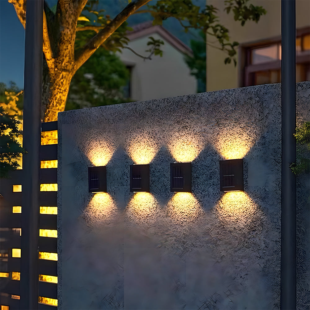 Solar Black Up Down Outdoor Wall Light IP55-Lighting > Outdoor Lighting-casanuva-casanuva
