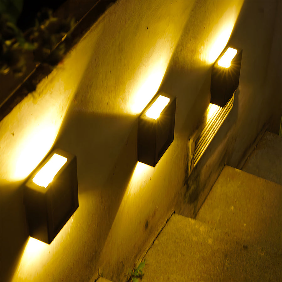 Solar Black Up Down Outdoor Wall Light IP55-Lighting > Outdoor Lighting-casanuva-casanuva