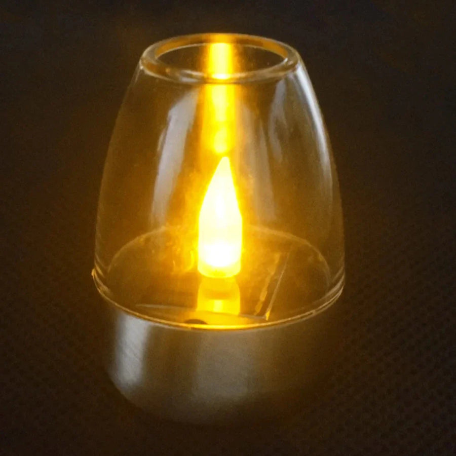 Solar Candle Light Stainless Steel Warm White LED for Garden Terrace Balcony-Lighting > Outdoor Lighting-casanuva-casanuva
