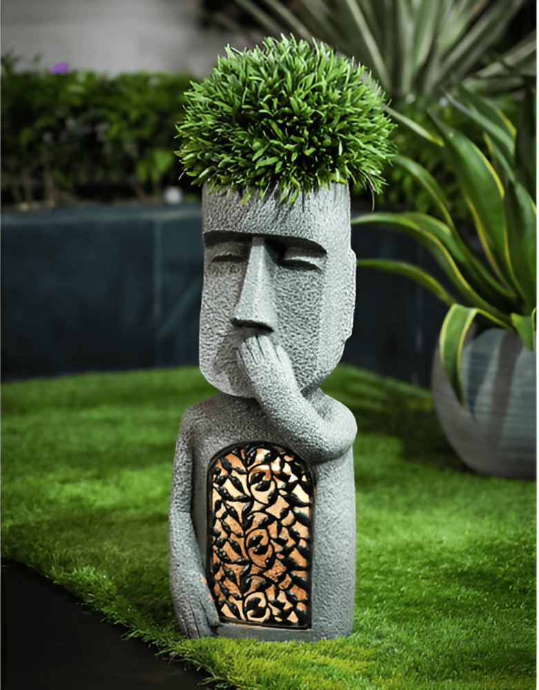 Solar Garden Sculpture Stone Effect Human Figures Set-Home Decor > Sculptures & Figurines-casanuva-Silent-casanuva