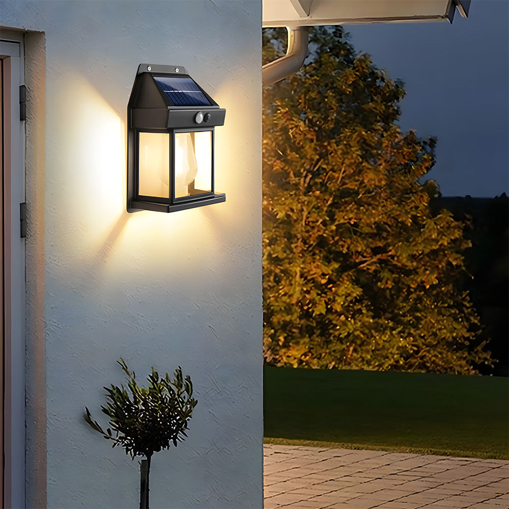 Solar Outdoor Wall Light with PIR Sensor for Front Porch Security-Lighting > Outdoor Lighting-casanuva-casanuva
