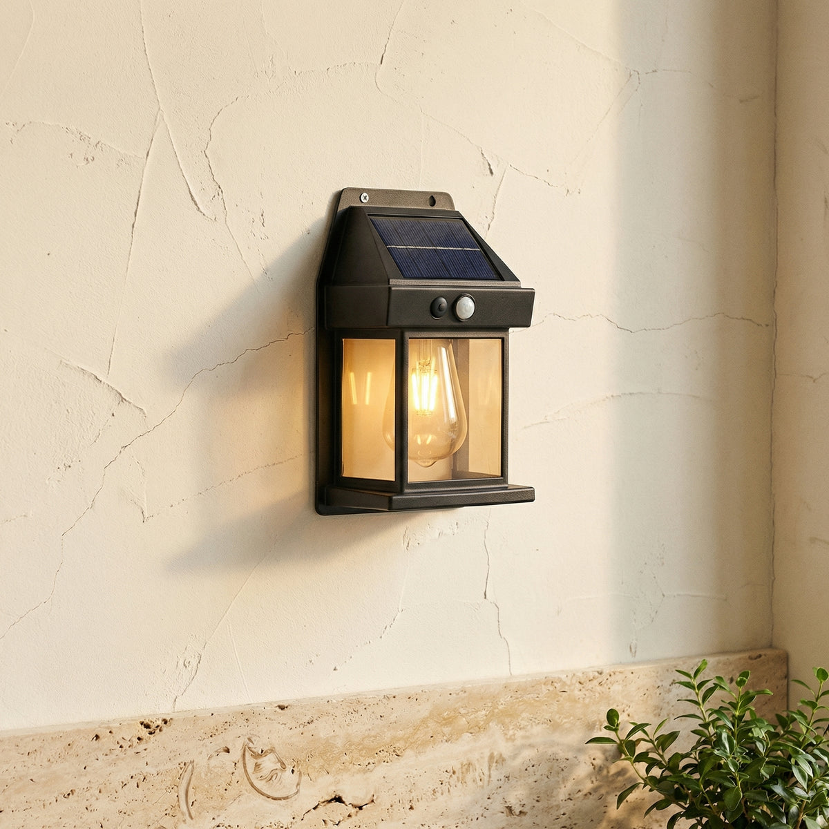 Solar Outdoor Wall Light with PIR Sensor for Front Porch Security-Lighting > Outdoor Lighting-casanuva-casanuva