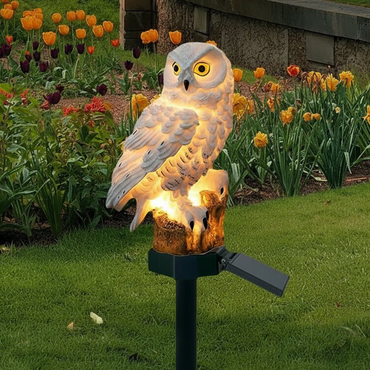 Solar Owl Garden Light Decorative Outdoor Accent-Lighting > Outdoor Lighting-casanuva-White-casanuva