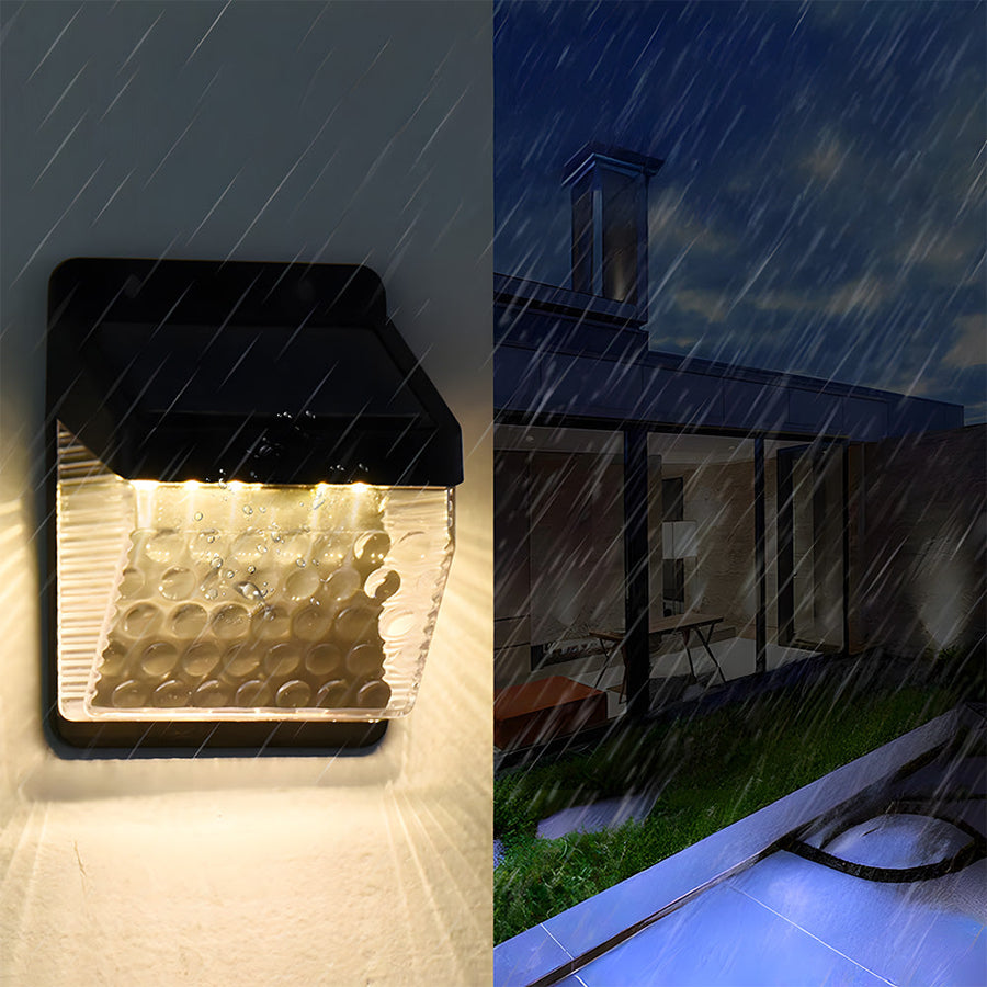 Solar Powered IP65 Outdoor Wall Light for Garden and Patio-Lighting > Outdoor Lighting-casanuva-Black-H10CM-Warm White-casanuva