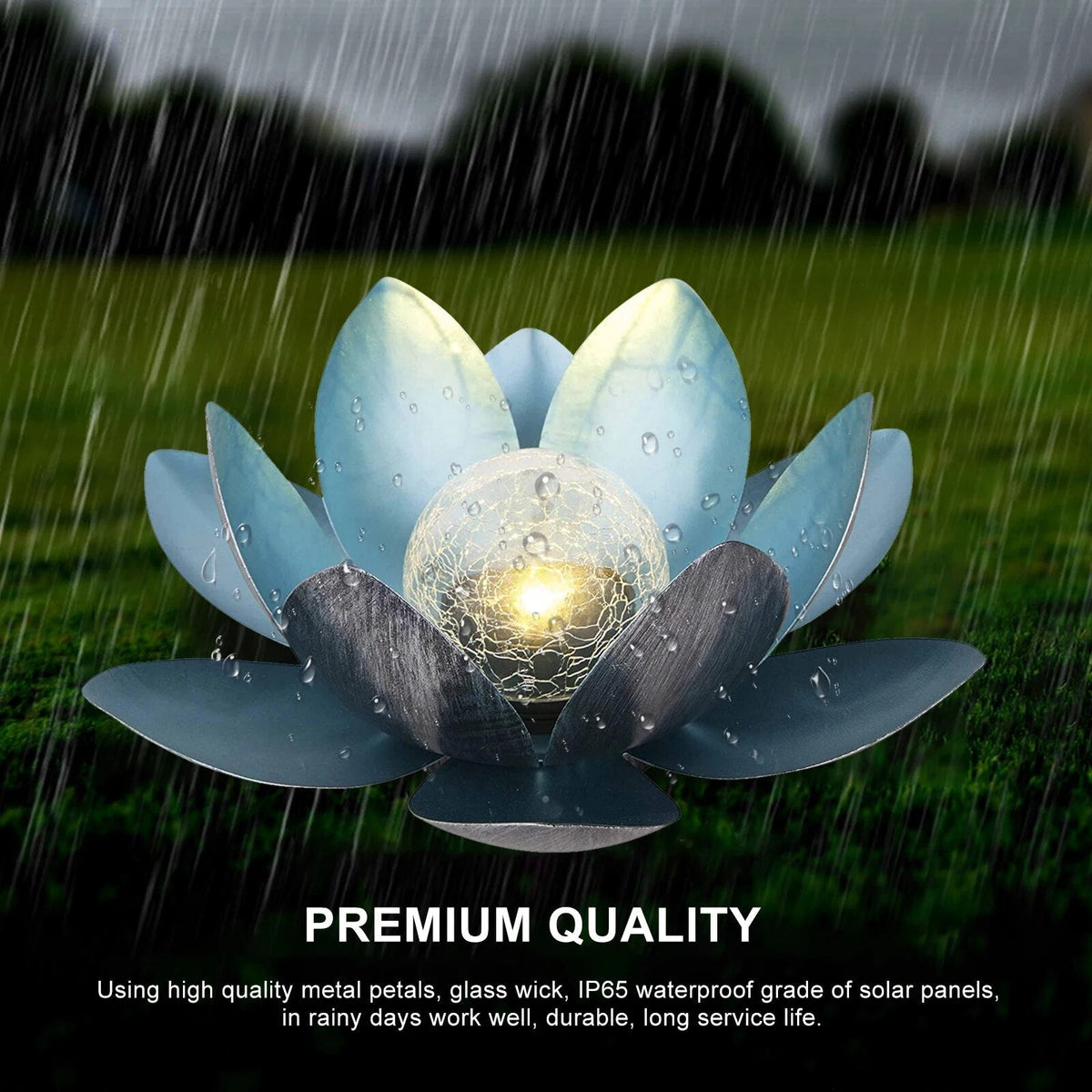 Solar-Powered Lotus Light Outdoor Decorative Lantern-Lighting > Outdoor Lighting-casanuva-casanuva