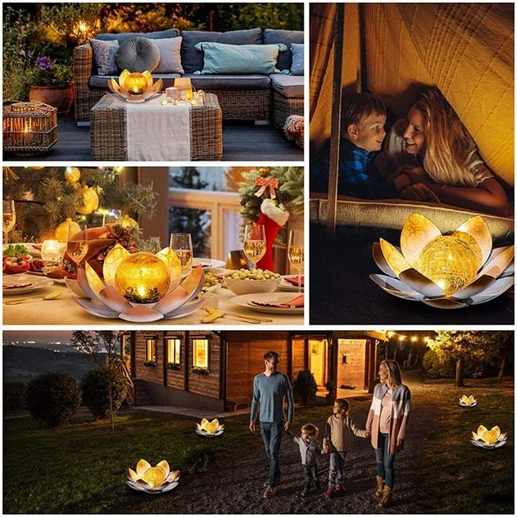 Solar-Powered Lotus Light Outdoor Decorative Lantern-Lighting > Outdoor Lighting-casanuva-casanuva