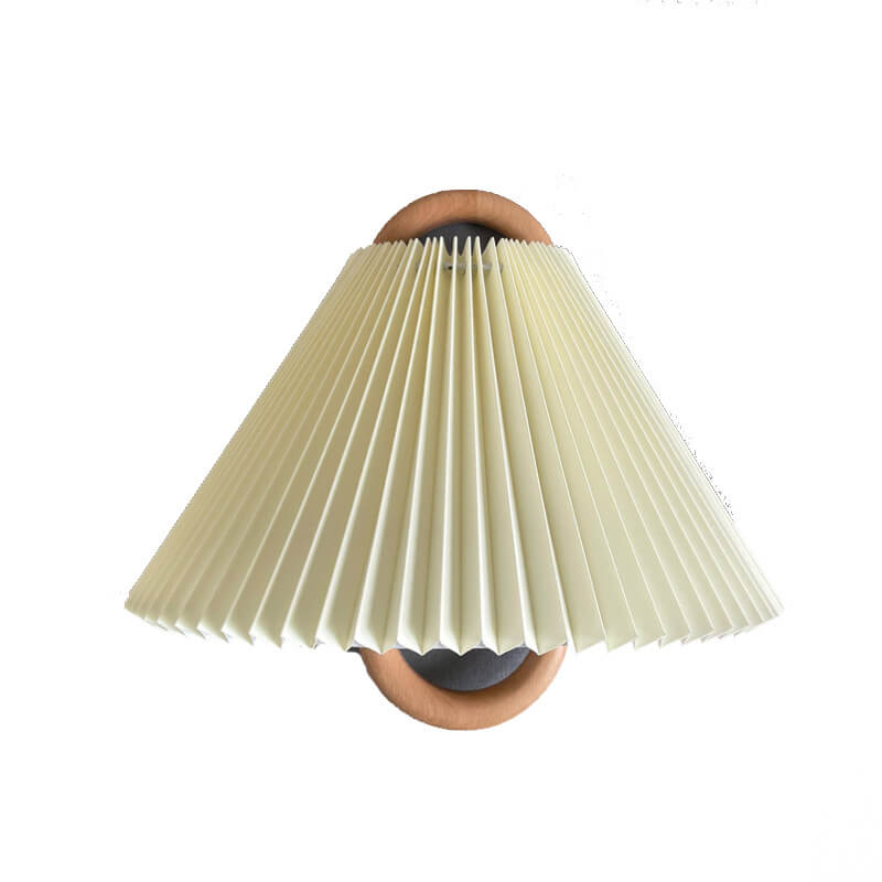 Solid Wood Pleated Semi-Circle Wall Sconce Lamp 1-Light-Lighting > Wall Lights-casanuva-casanuva